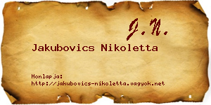 Jakubovics Nikoletta névjegykártya