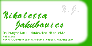 nikoletta jakubovics business card